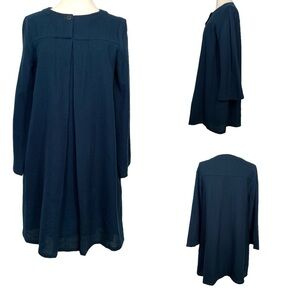 A.P.C. Long Sleeve Wool/Silk Dress in Teal